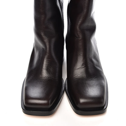 Chanel Calfskin CC Wyoming Knee High Boots 38 Dark Brown 7 of 8