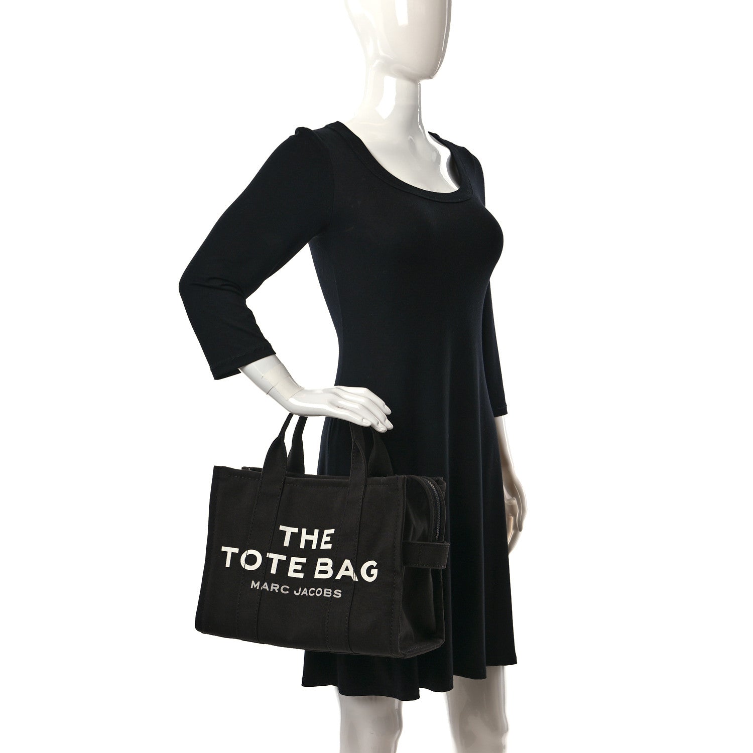 Marc Jacobs Cotton Canvas Medium The Traveler Tote Bag Black 2 of 9
