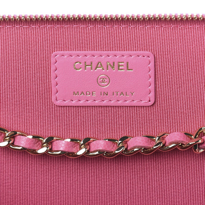Chanel Caviar Quilted Small Vanity Case With Chain Pink 7 of 11