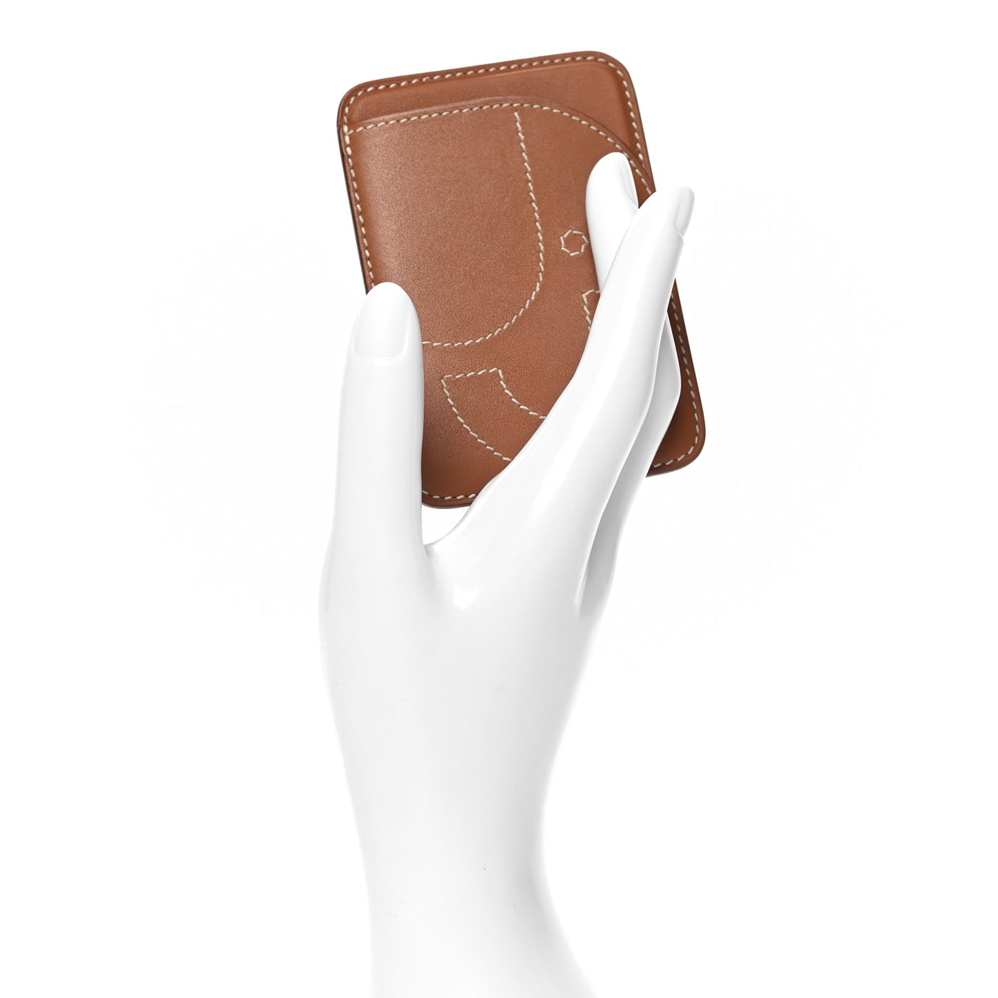 Swift Stitched Elephant MagSafe Card Holder Gold