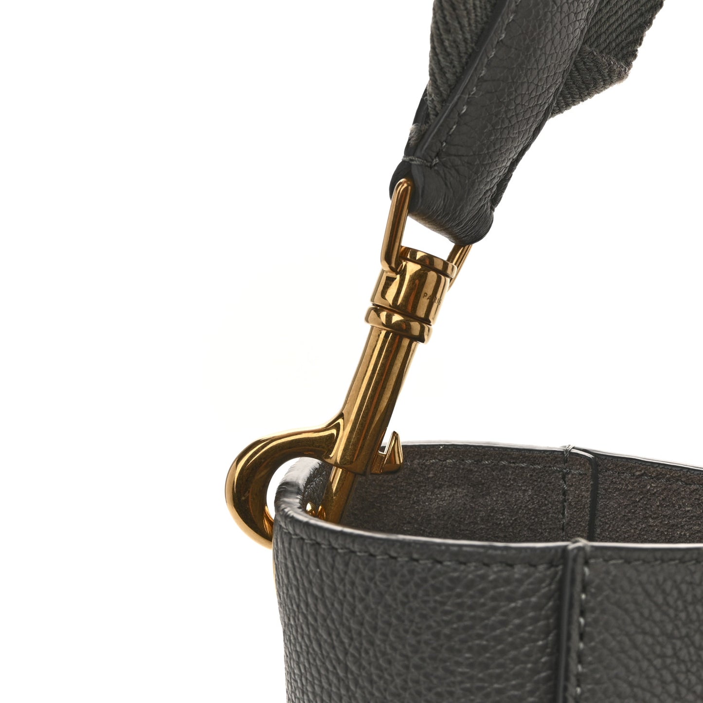 Soft Grained Calfskin Small Sangle Bucket Bag Kohl