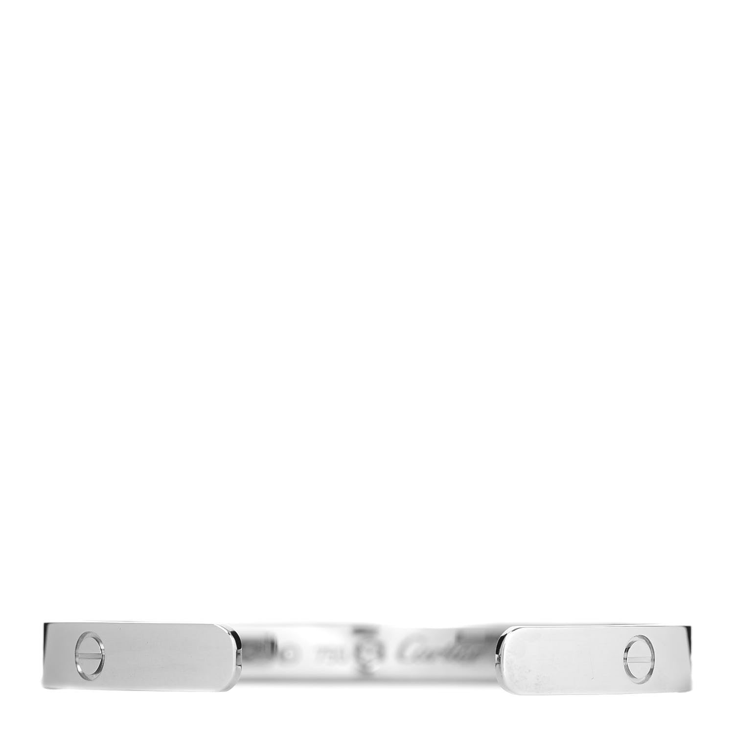Cartier 18K White Gold 1 Diamond LOVE Cuff Bracelet 17 3 of 5