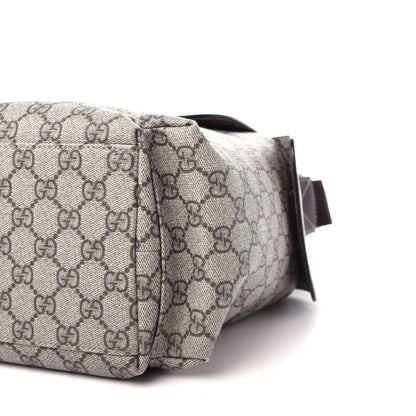 Gucci GG Supreme Monogram Selleria Calfskin Messenger Diaper Bag Beige Ebony Cocoa Dark Chocolate 10 of 10