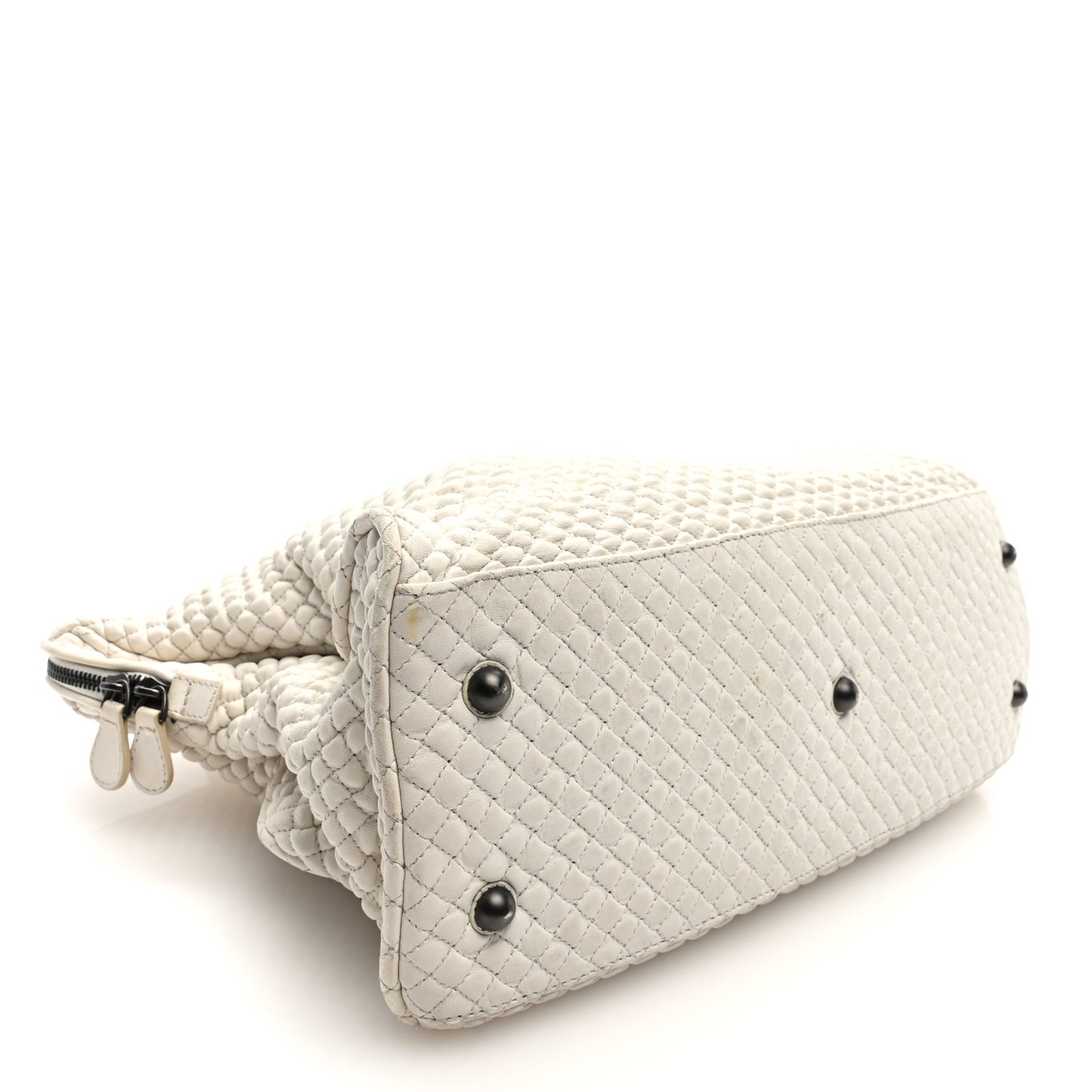 Nappa Bubble Quilted Tote Tote White
