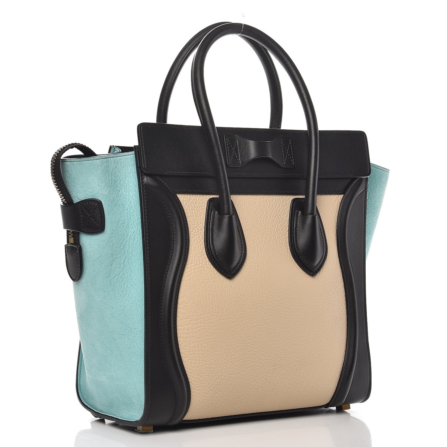 Drummed Calfskin Micro Tri-Color Luggage Antarctic