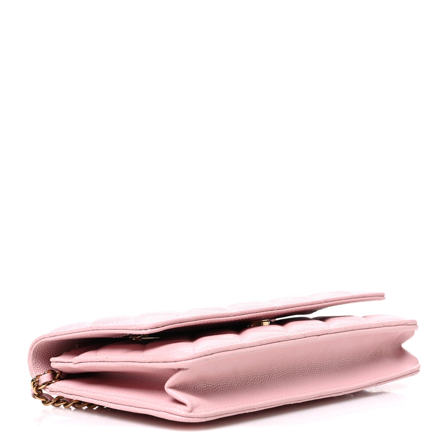 Caviar Quilted Wallet on Chain WOC Light Pink