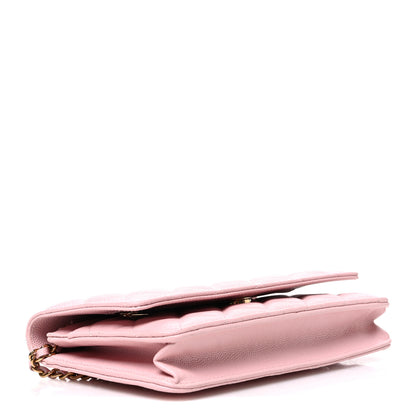 Chanel Caviar Quilted Wallet on Chain WOC Light Pink 4 of 12