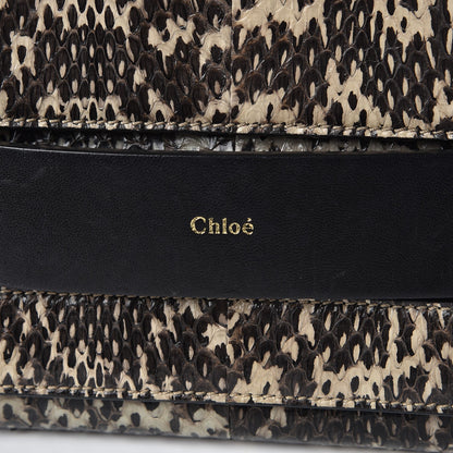Chloe Python Medium Elle Chain Clutch Light Grey 7 of 7