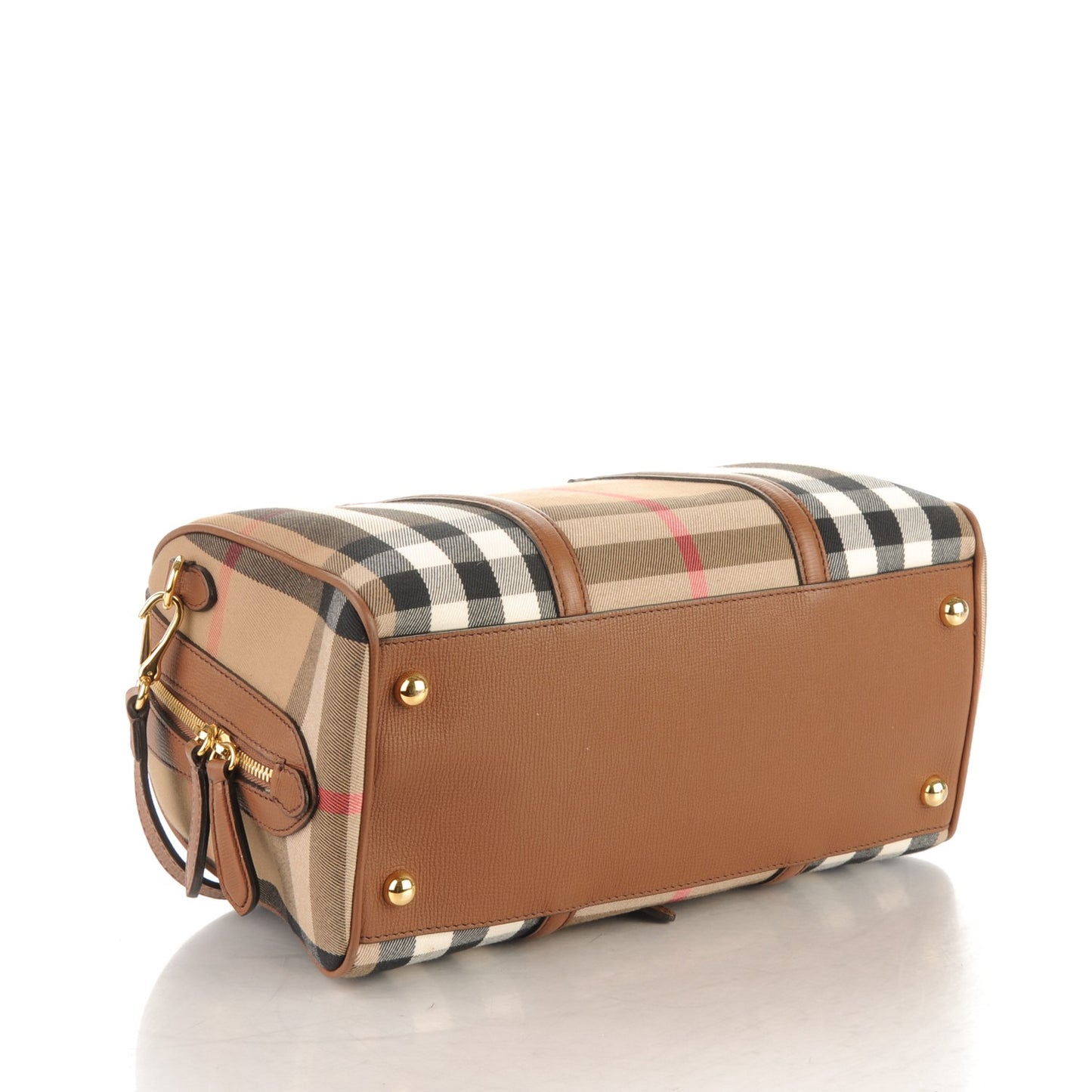 House Check Derby Calfskin Medium Alchester Bowling Bag Tan