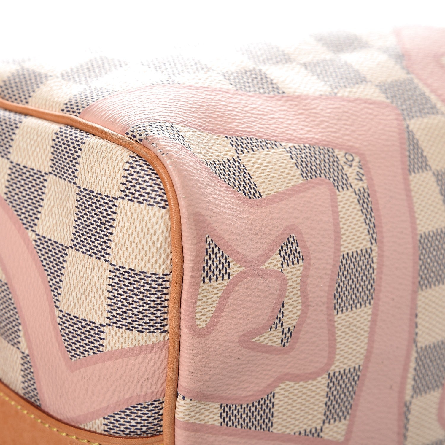 Louis Vuitton Damier Azur Tahitienne Speedy Bandouliere 30 Rose Ballerine 16 of 19