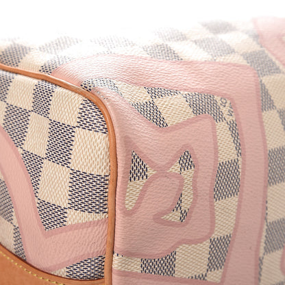 Louis Vuitton Damier Azur Tahitienne Speedy Bandouliere 30 Rose Ballerine 16 of 19