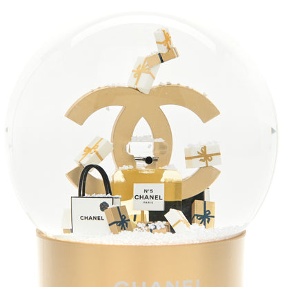 Chanel Glass CC Shopping Bag Snow Globe Gold 4 of 5