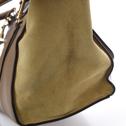 Celine Smooth Calfskin Suede Medium Tri-Color Trapeze Olive 16 of 20