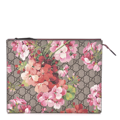 Gucci GG Supreme Monogram Blooms Large Cosmetic Case Beige Multicolor Dry Rose 1 of 7