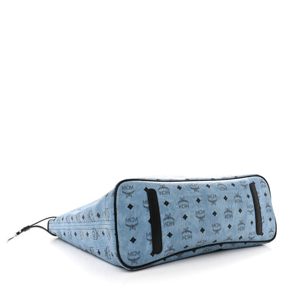 MCM Visetos Large Project Reversible Shopper Tote Munich Blue 6 of 18