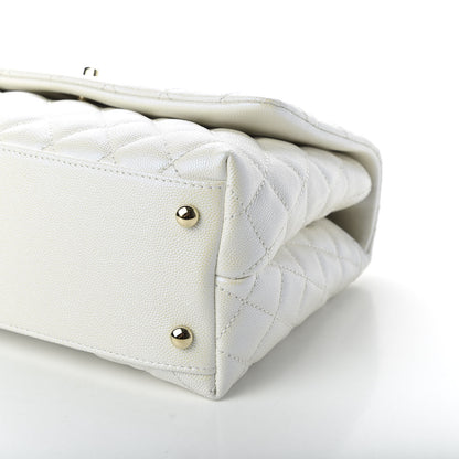 Chanel Iridescent Caviar Quilted Small Coco Handle Flap White 7 of 11