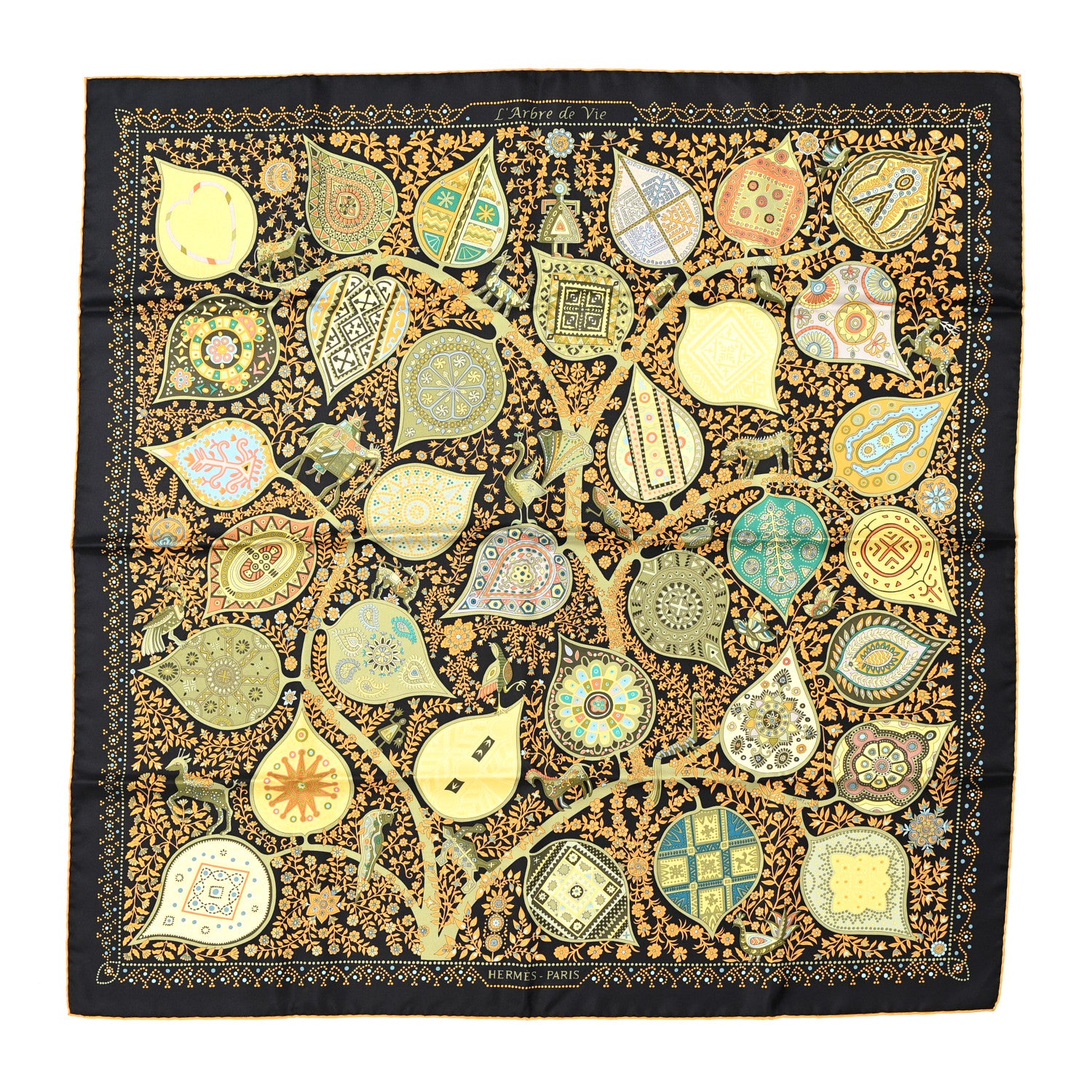 Hermes Silk L'Arbre De Vie Scarf 90 1 of 4