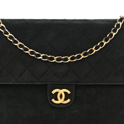 Chanel Suede Quilted Medium Single Flap Black 8 of 14