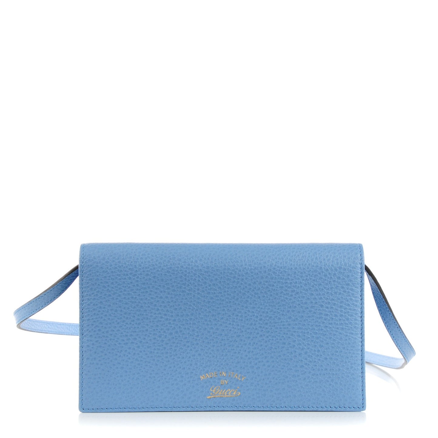 Dollar Calfskin Mini Swing Wallet Bag Mineral Blue