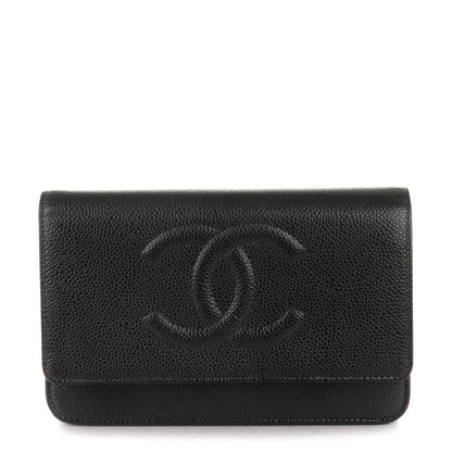 Chanel Caviar Timeless CC Wallet On Chain WOC Black 1 of 8