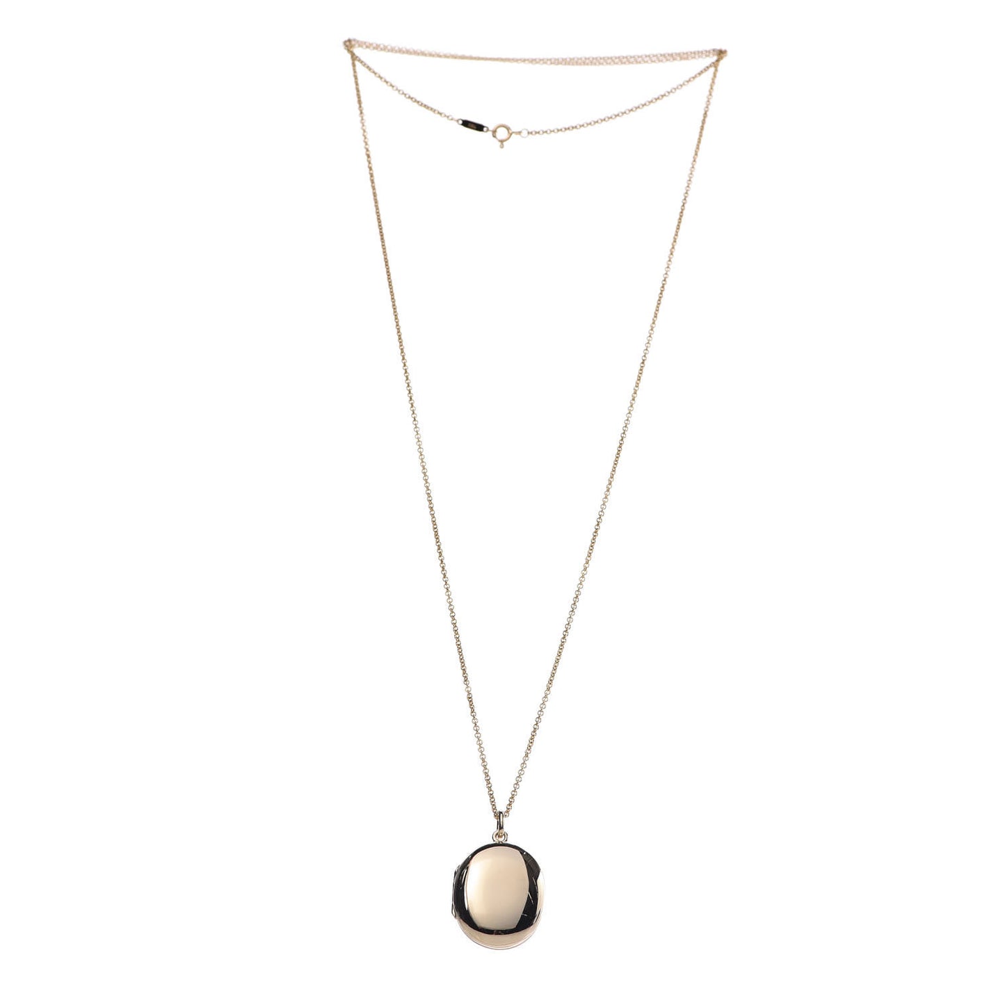 18K Yellow Gold Locket Pendant Necklace