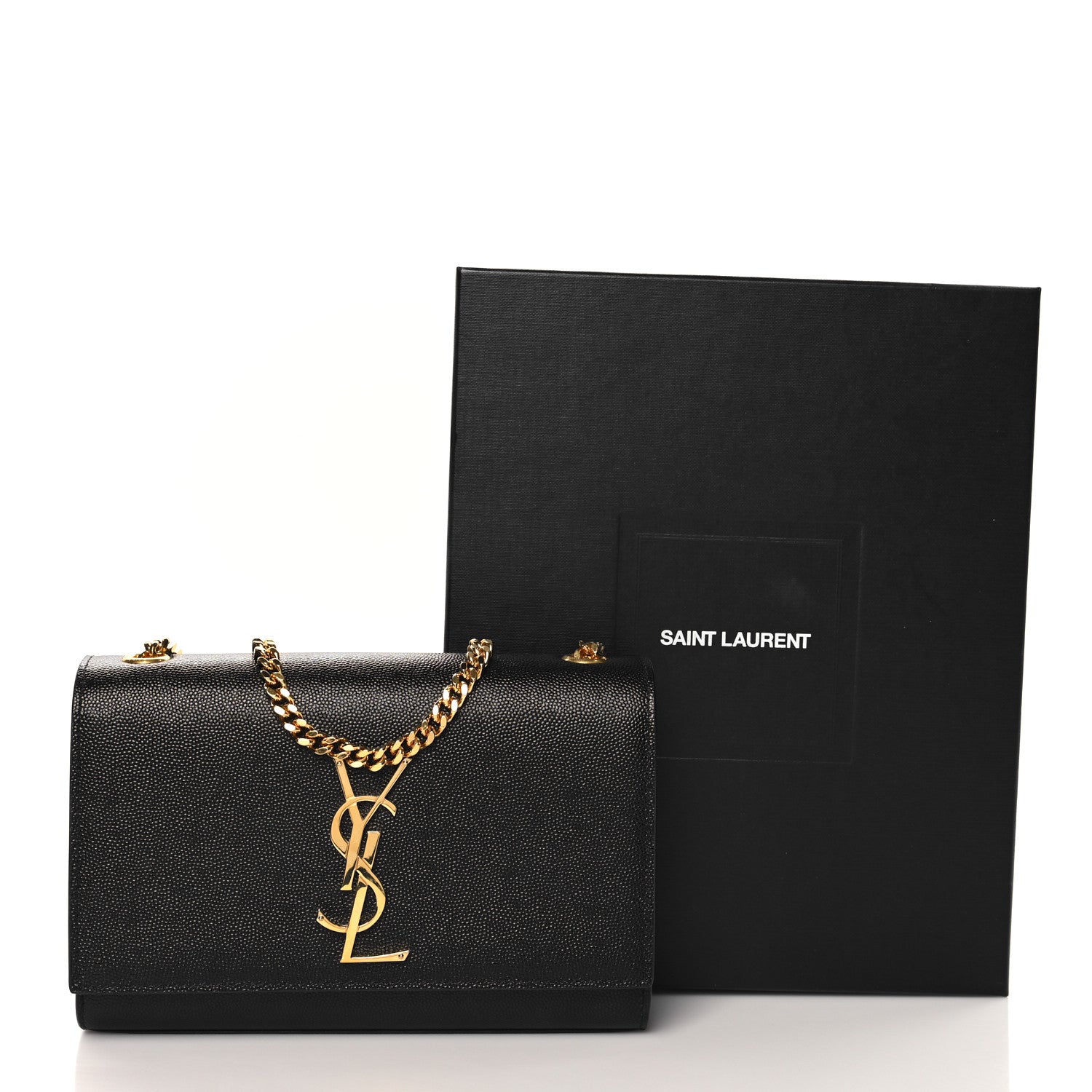 Saint Laurent Grain De Poudre Small Monogram Kate Satchel Black 10 of 10