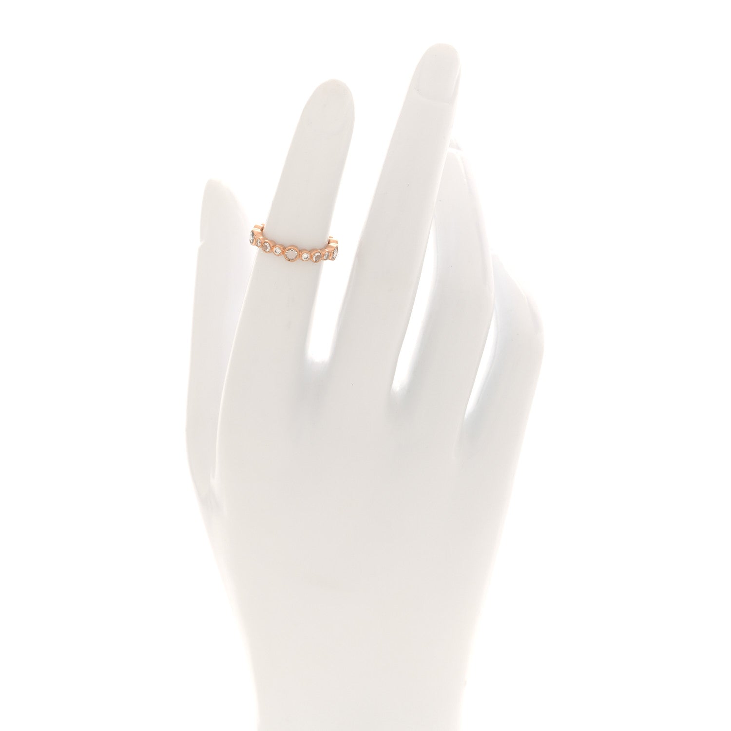 Tiffany 18K Rose Gold Diamond Narrow Cobblestone Band Ring 47 4 2 of 5