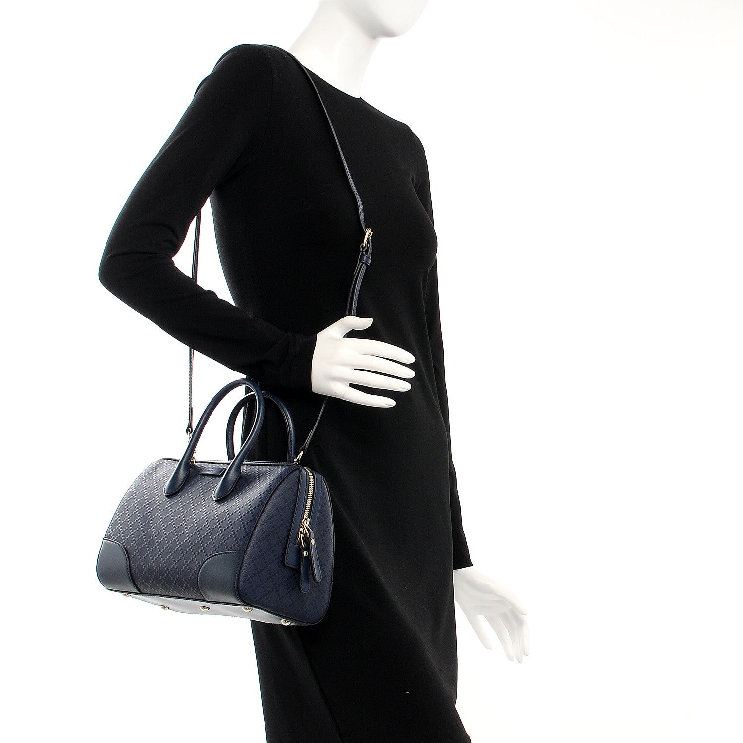 Gucci Hilary Lux Bright Diamante Top Handle Bag Classic Marine 2 of 8