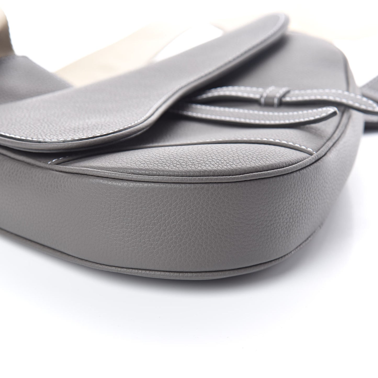 Grained Calfskin Kim Jones Saddle Bag Grey