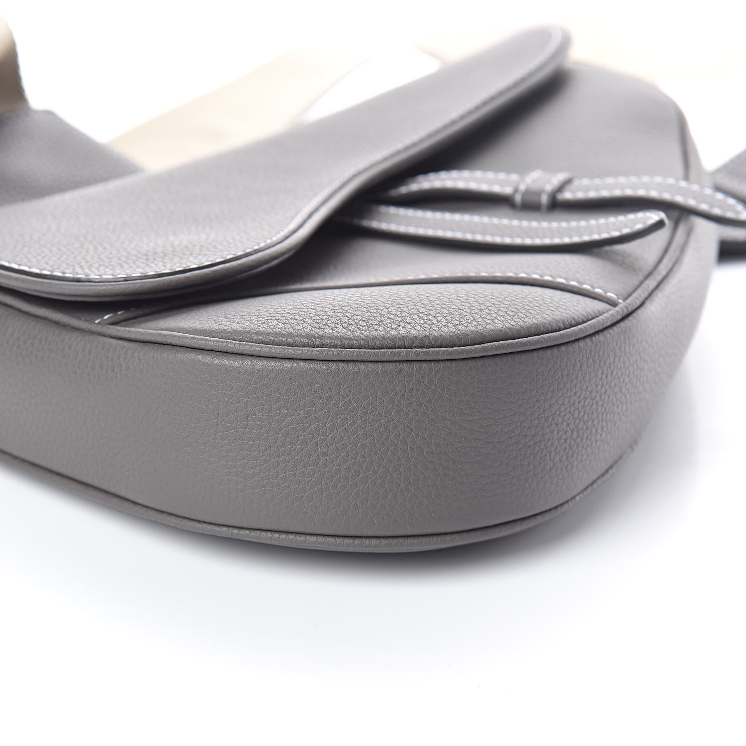 Christian Dior Grained Calfskin Kim Jones Saddle Bag Grey 5 of 8
