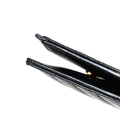 Saint Laurent Grain De Poudre Matelasse Chevron Monogram Zipped Two-Part Wallet Black 6 of 6