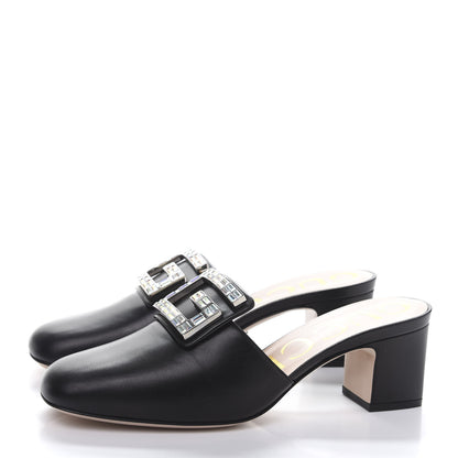 Gucci Malaga Kid Crystal Square G Madelyn 60mm Mules 37.5 Black 3 of 9