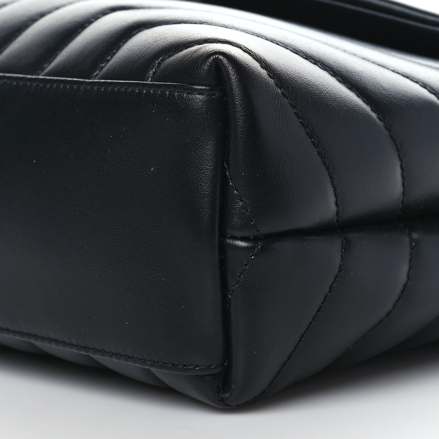 Calfskin Y Quilted Monogram Small Loulou Chain Satchel Black