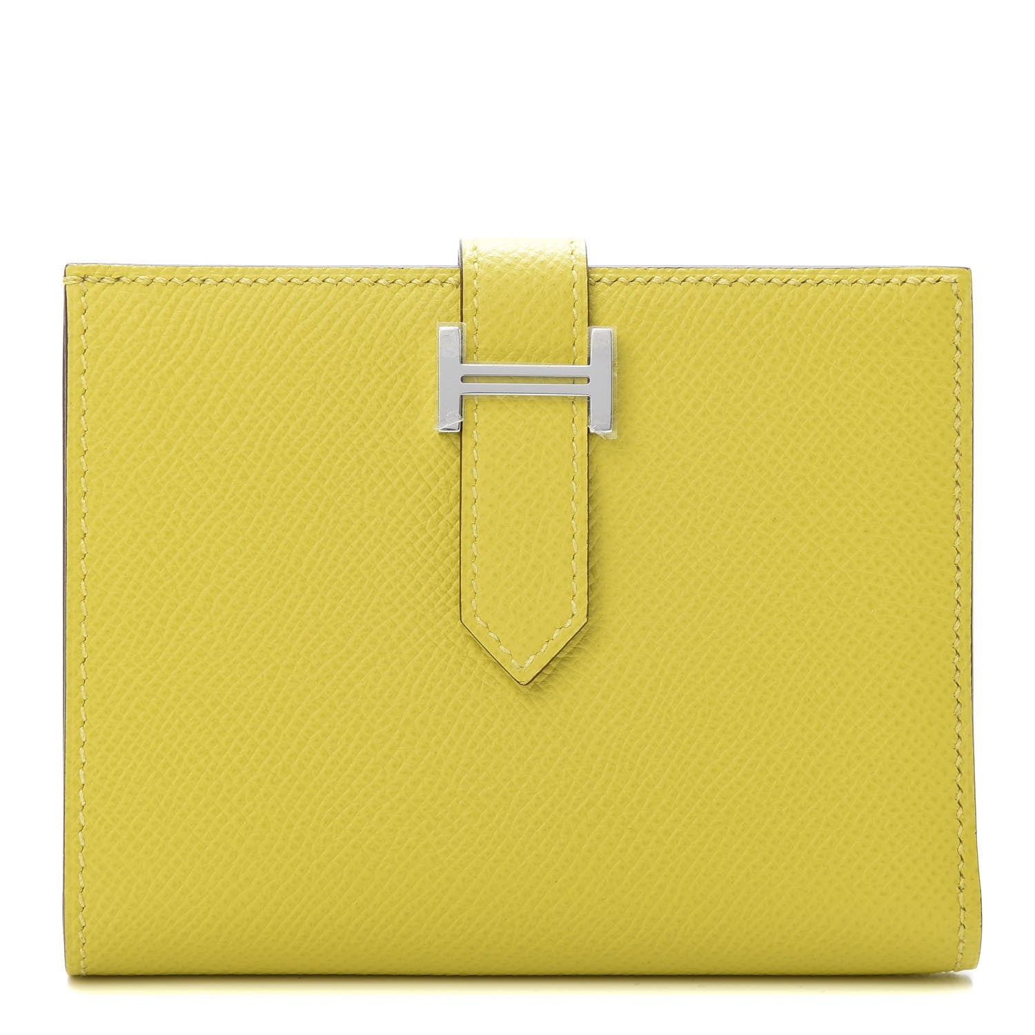 Hermes Epsom Verso Bearn Compact Wallet Lime Mauve Silvestre 1 of 8