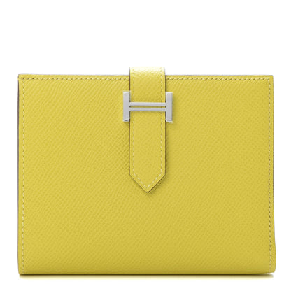 Hermes Epsom Verso Bearn Compact Wallet Lime Mauve Silvestre 1 of 8