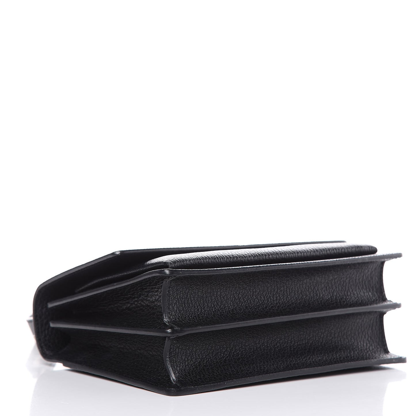 Grained Calfskin Medium Monogram Sunset Satchel Black