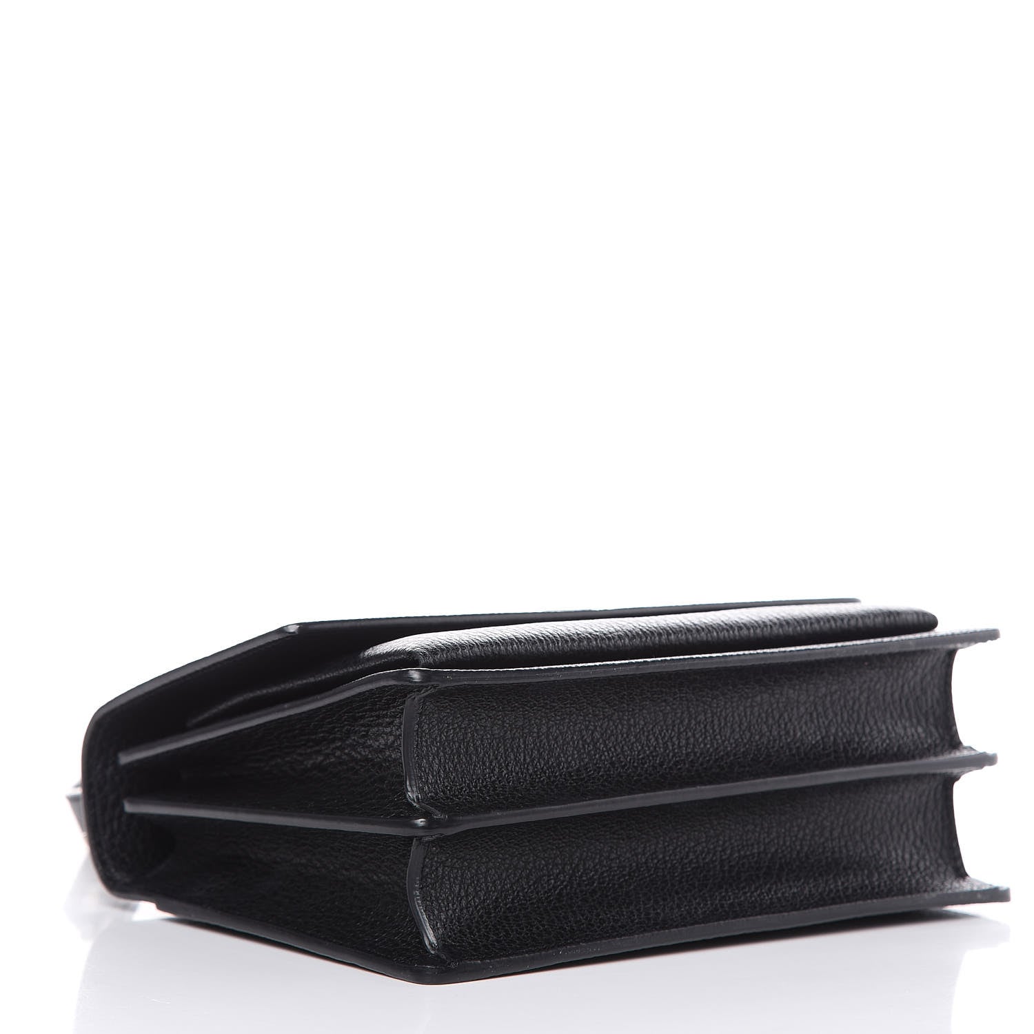 Saint Laurent Grained Calfskin Medium Monogram Sunset Satchel Black 4 of 10