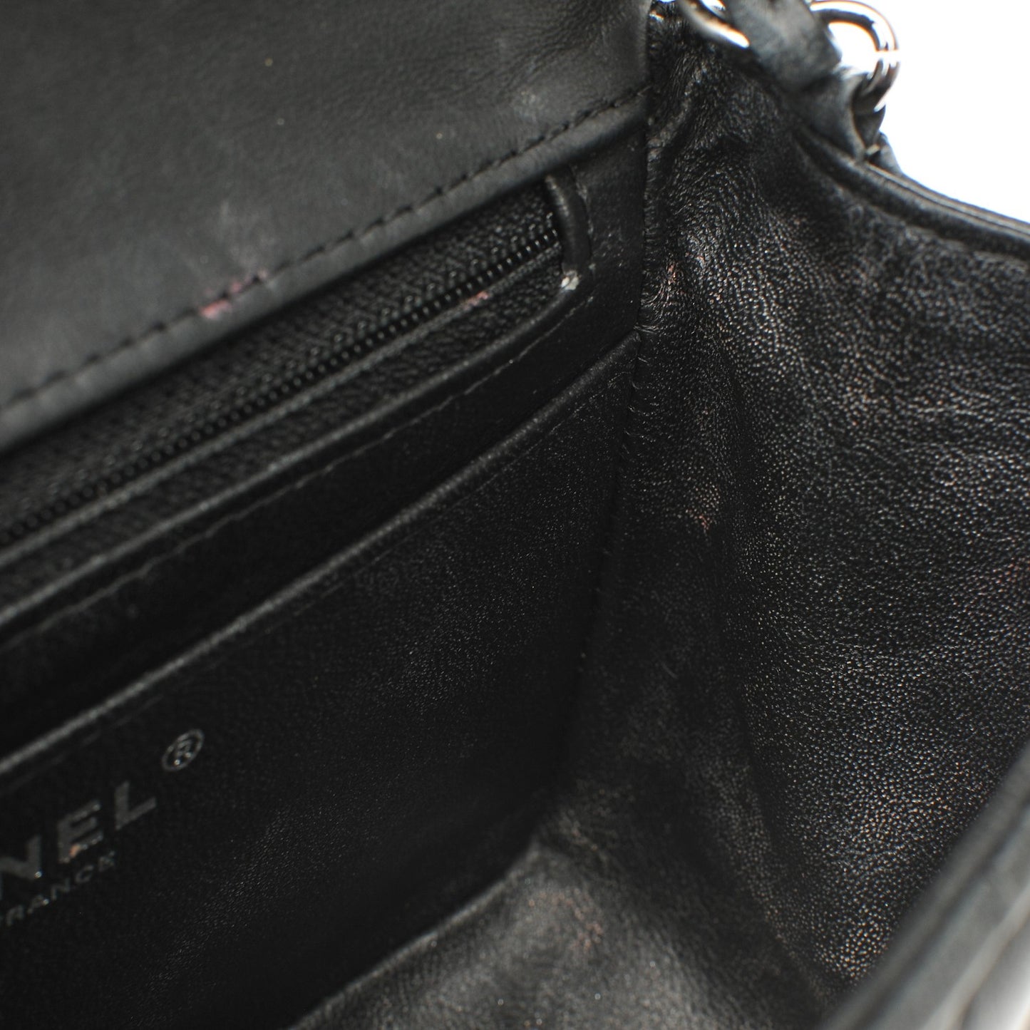Lambskin Quilted Mini Square Flap Black