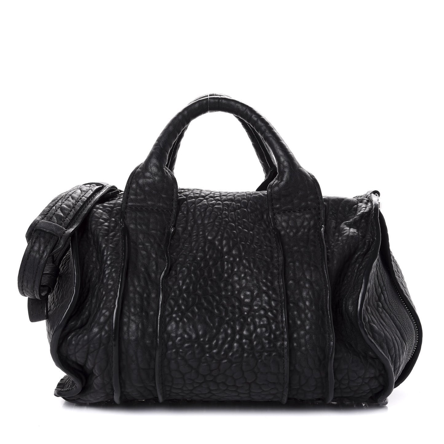 Pebbled Lambskin Inside Out Rocco Black Clear Resin Hardware