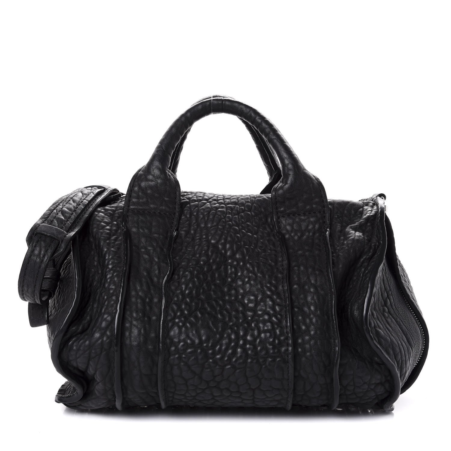 Alexander Wang Pebbled Lambskin Inside Out Rocco Black Clear Resin Hardware 1 of 10