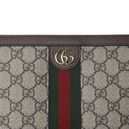 Gucci GG Supreme Monogram Web Ophidia Pouch Brown 10 of 11