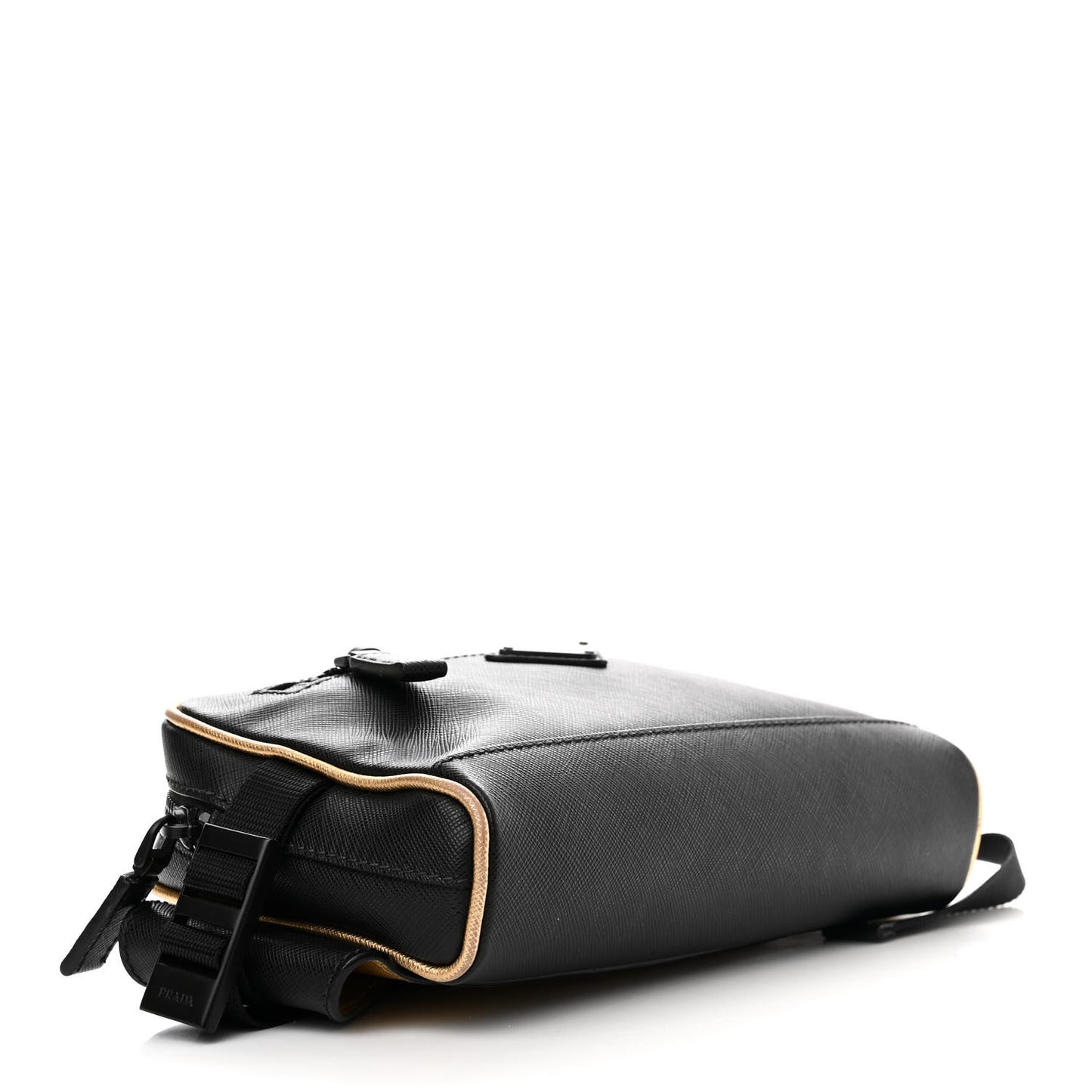 Saffiano Travel Belt Bag Black Platino
