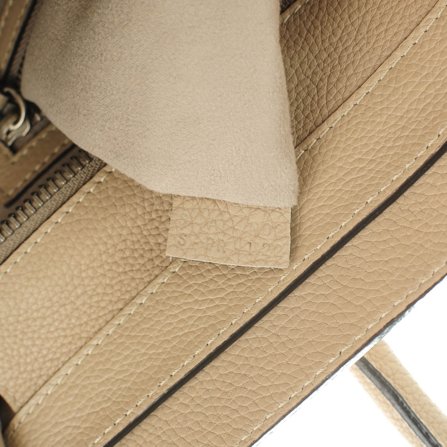 Celine Drummed Calfskin Mini Luggage Dune 8 of 9
