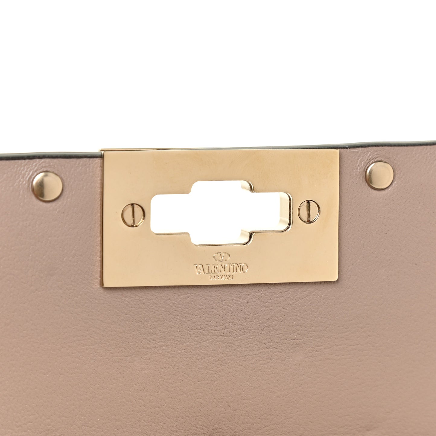 Lambskin Medium Rockstud Spike Shoulder Bag Poudre