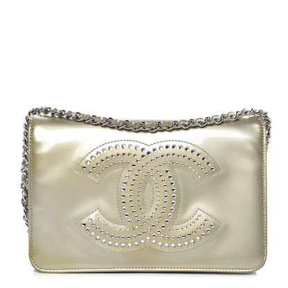 Chanel Patent Strass Wallet On Chain WOC Silver 1 of 16