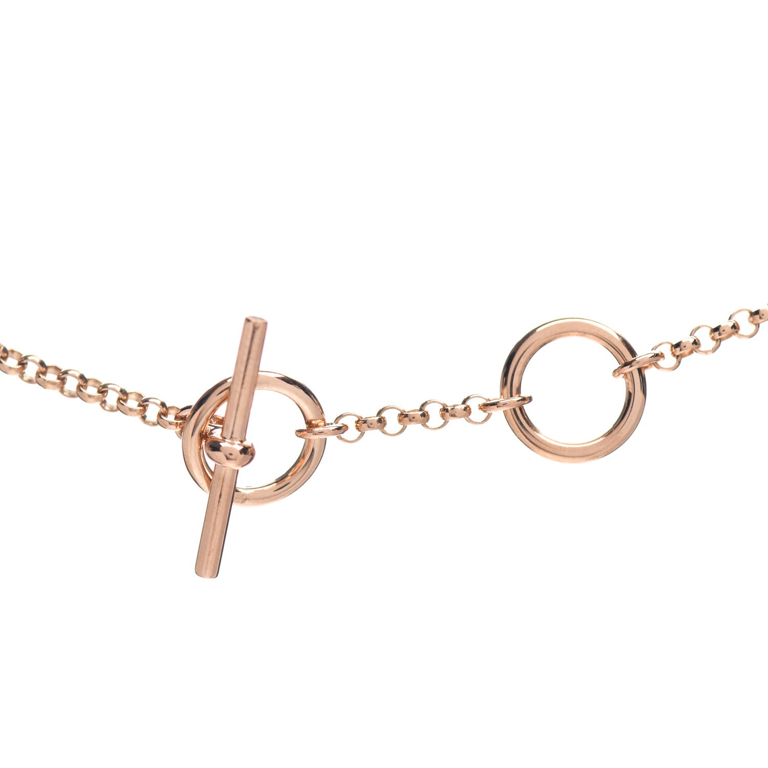 Hermes 18K Rose Gold Diamond Gambade Clou de Selle Necklace 4 of 6