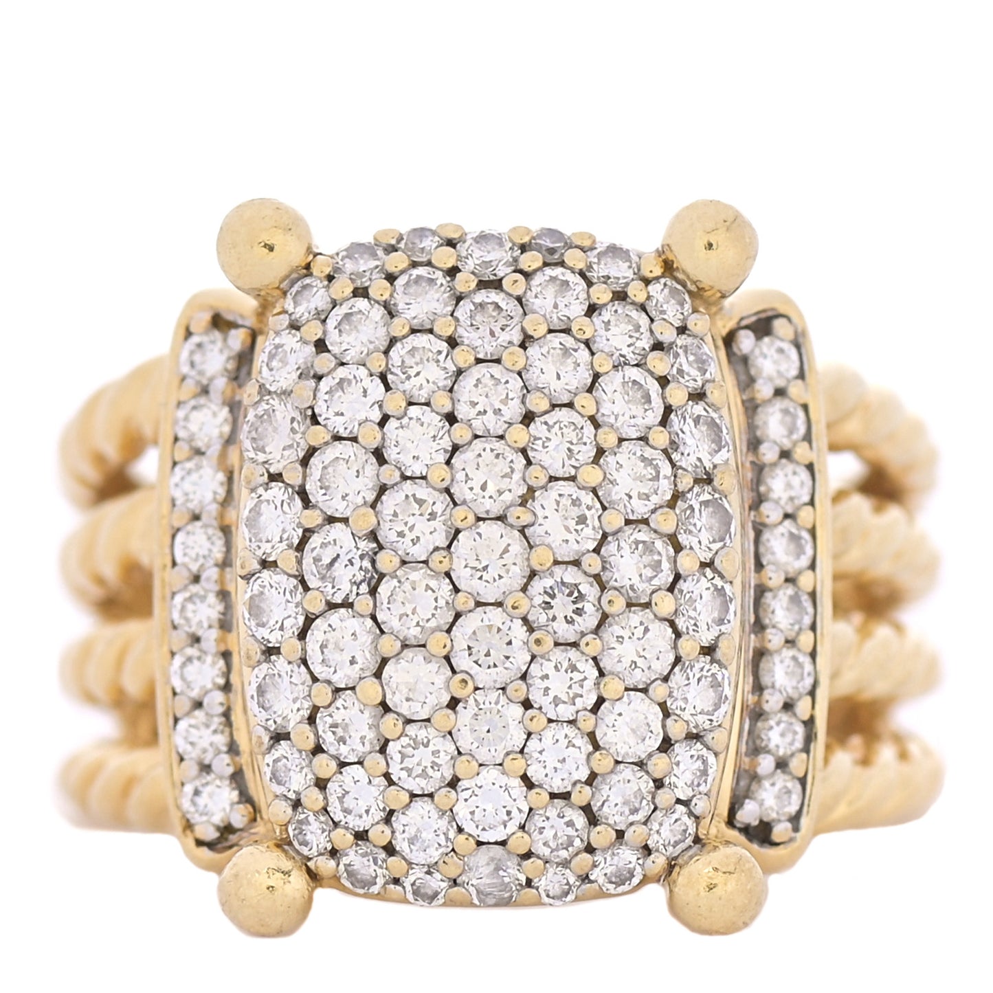 18K Yellow Gold Diamond 16mm Wheaton Ring 54 7