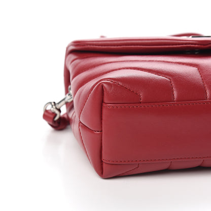 Saint Laurent Calfskin Y Quilted Monogram Toy Loulou Crossbody Bag Red 7 of 10