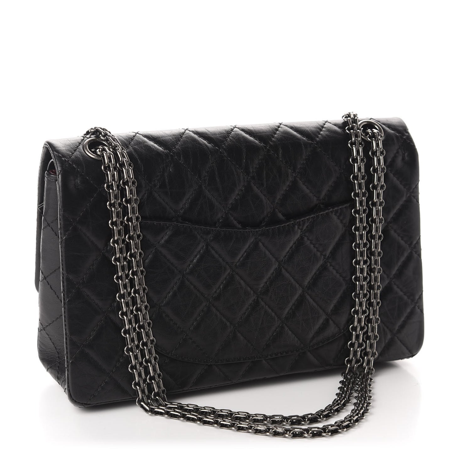 Aged Calfskin Quilted 2.55 Reissue 226 Flap Black