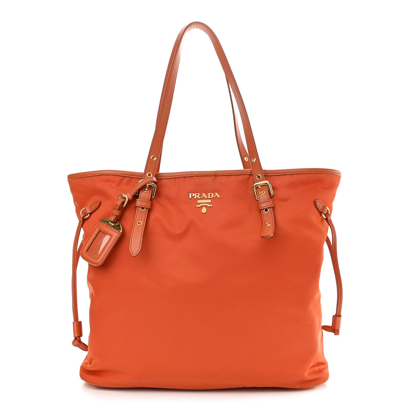 Tessuto Nylon Saffiano Tote Papaya